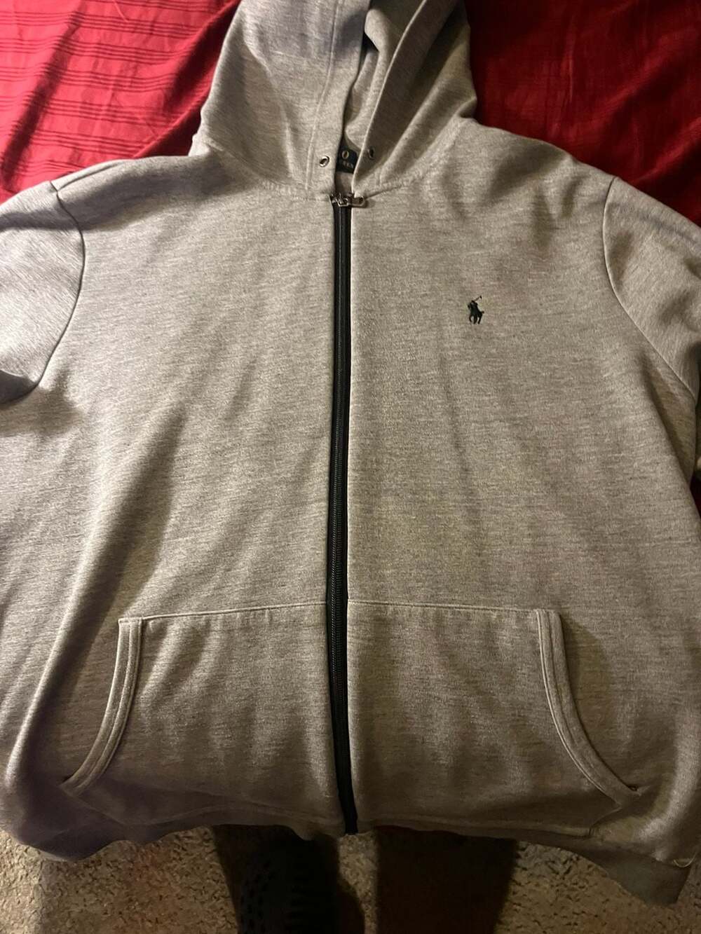 Polo Ralph Lauren Full Zip Hoodie Gray Size XL
